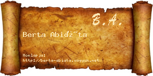 Berta Abiáta névjegykártya